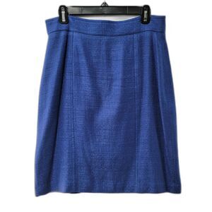 Hobbs London Cobbalt Blue Mini Skirt Invisible Zip Back Closure Women's Size 12